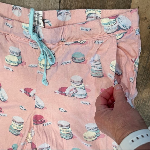 Munki Munki womens pj pants XL drawstring pink macaroon pajamas Lightweight - Picture 2 of 9